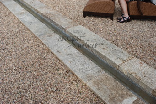 The legendary antique wall fountain, stone channel and coy pond combination, commissioned and realized by Ancient Surfaces, installed in Irvine California. Has been featured in many showcase home tours as well as on the front covers of national shelter magazines. www.AncientSurfaces.com