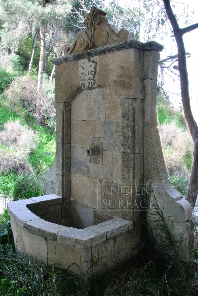 antique wall fountains out of antique reclaimed limestone by ancient surfaces