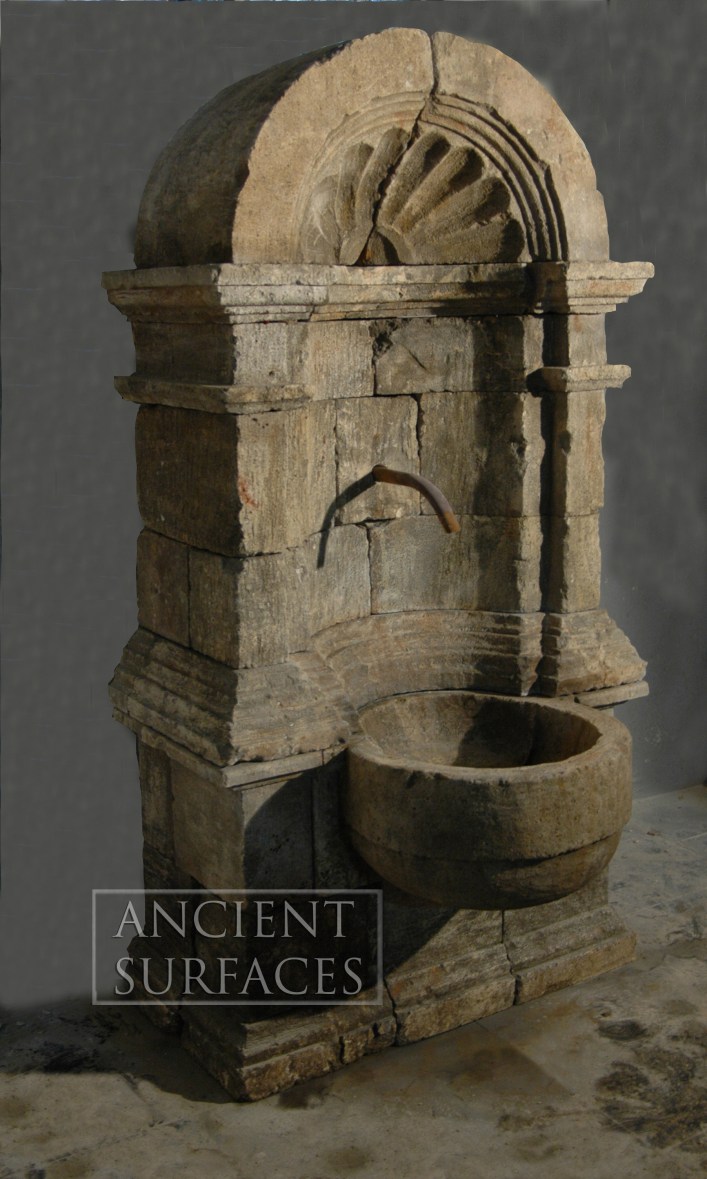 antique wall fountains out of antique reclaimed limestone by ancient surfaces