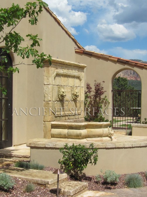 An Antique Salvaged Wall Fountain by Ancient Surfaces. A life long dedication to quality architectural stone products beyond belief.  http://www.ancientsurfaces.com/Antique-Wall-Fountains-2.html