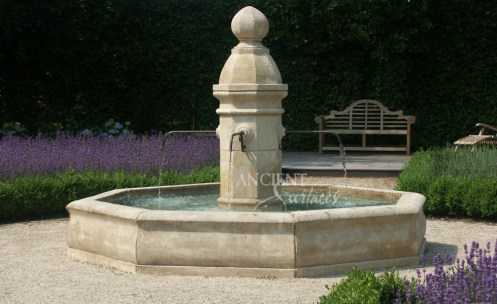 Antique Octagonal Stone Fountain by Ancient Surfaces.