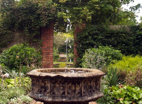 Outdoor landscaping with stone water Fountains-1