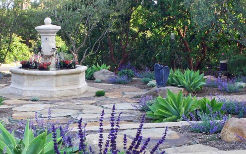 Outdoor landscaping with stone water Fountains-4