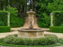 Outdoor landscaping with stone water pool Fountains-15