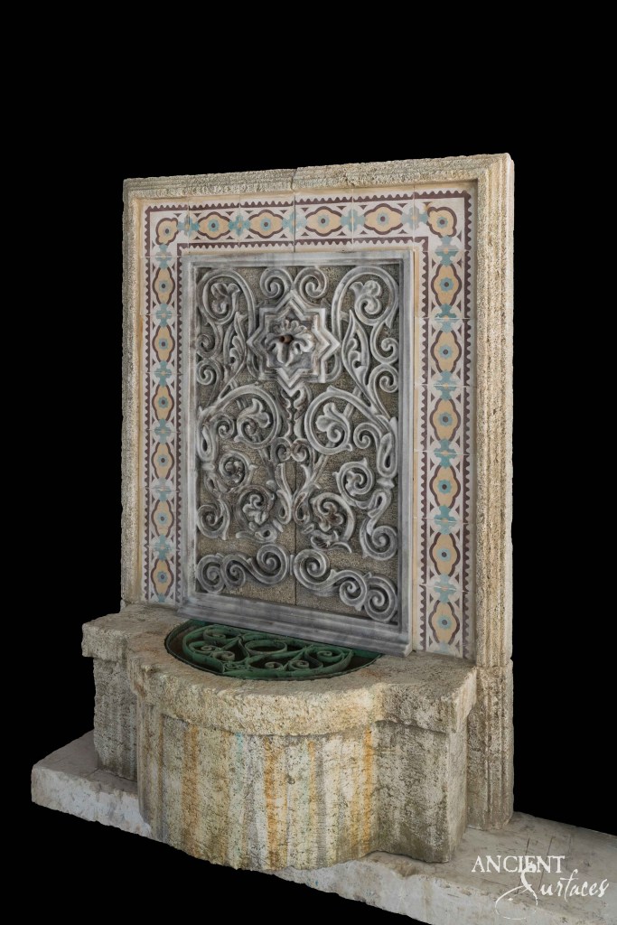 limestone
ancient_surfaces
wall_fountains
Arabian courtyards
decorative
water_feature
indoor
handcrafted
natural_stone
soothing
artistic
elegant
sculptural
Vintage limestone pool fountain
limestone wall fountain 
limestone wall cladding
Old stone fountain
antique reclaimed wall fountain
Andalusian wall fountain 