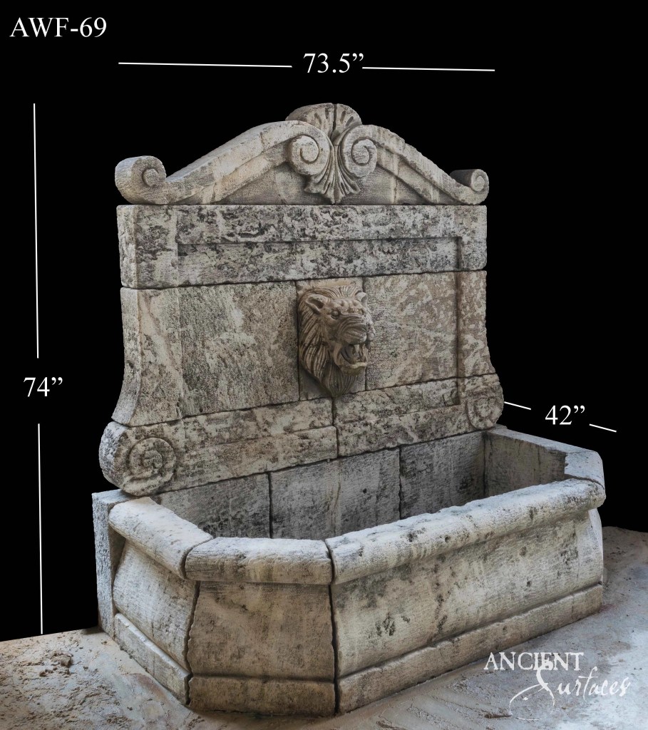 Ancient Surfaces wall fountains
Reclaimed limestone wall fountains
Antique wall fountains
Historical stone fountains
Elegant limestone water features
Weathered wall fountains
Customizable limestone fountains
Artisan crafted wall fountains
Limestone fountains with carvings
Majestic reclaimed fountains
Ornate wall fountains
Limestone water features
Rustic reclaimed wall fountains
Durable limestone fountains
Wall fountains for gardens
Luxury reclaimed fountains
Eco-friendly wall fountains
Unique limestone water features
Antique garden fountains
Historical reclaimed fountains
