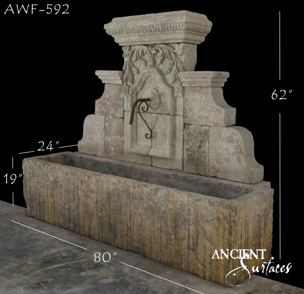 Reclaimed limestone fountains
Ancient Surfaces fountains
Antique limestone water features
Historic limestone courtyard fountains
Luxury limestone garden fountains
Hand-carved limestone wall fountains
European limestone fountain designs
Classic limestone basin fountains
Weathered limestone outdoor fountains
Mediterranean limestone garden features
Timeless limestone patio fountains
Rustic limestone water elements
Elegant limestone landscape accents
Authentic reclaimed stone fountains
Old-world limestone craftsmanship