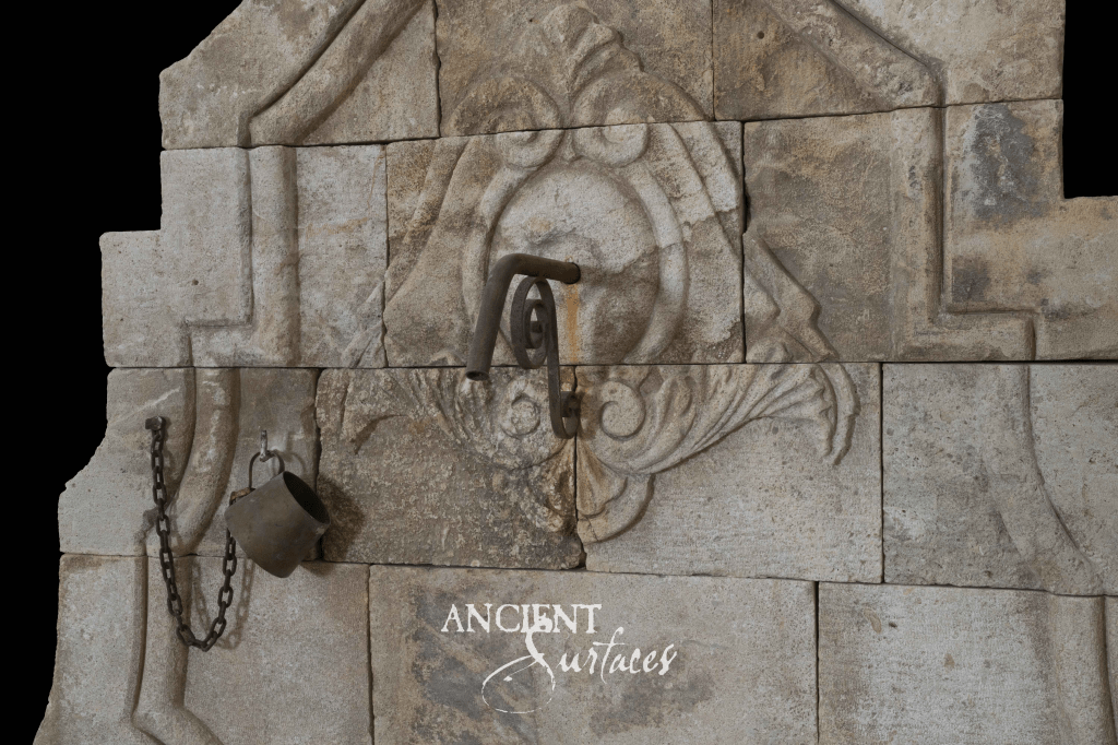 reclaimed limestone fountain
limestone wall fountain
ancient surfaces fountain
antique limestone water feature
historic limestone fountain
limestone garden fountain
carved stone wall fountain
weathered limestone fountain
lion head limestone fountain
European courtyard fountain
limestone architectural fountain
aged stone wall fountain
provincial limestone fountain
Roman style limestone fountain
hand-carved limestone wall feature